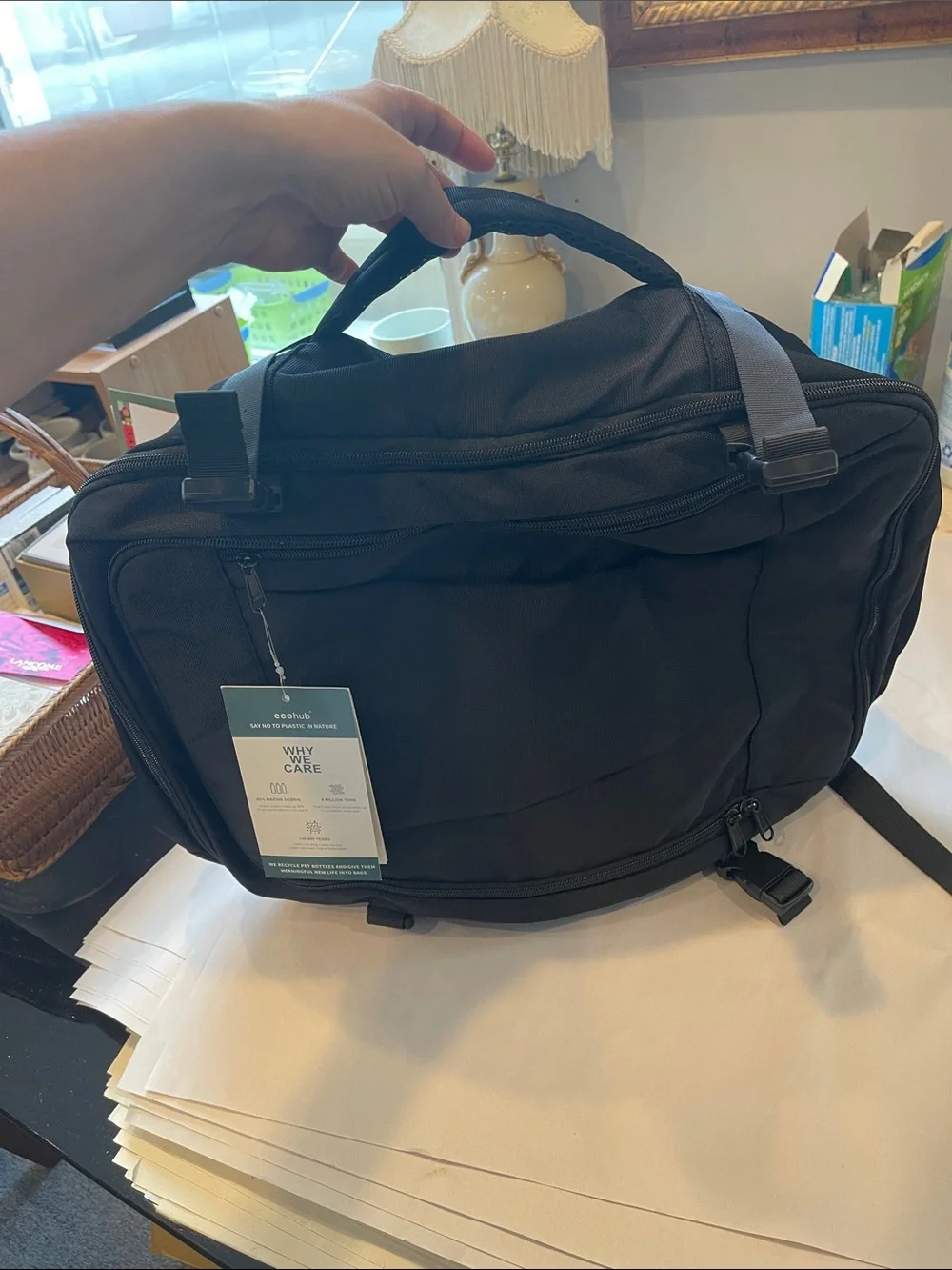 Echohub Men's Black Everyday Tech Backpack